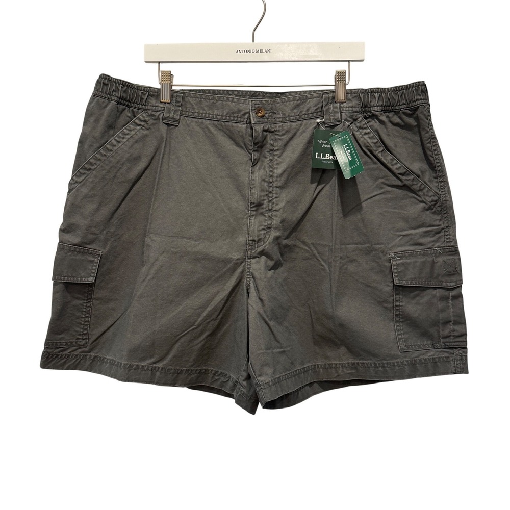 LLBean Mens Tropic Wt Cargo Short 7" Inseam Shale Gray Comfort Waist Size 44W‎